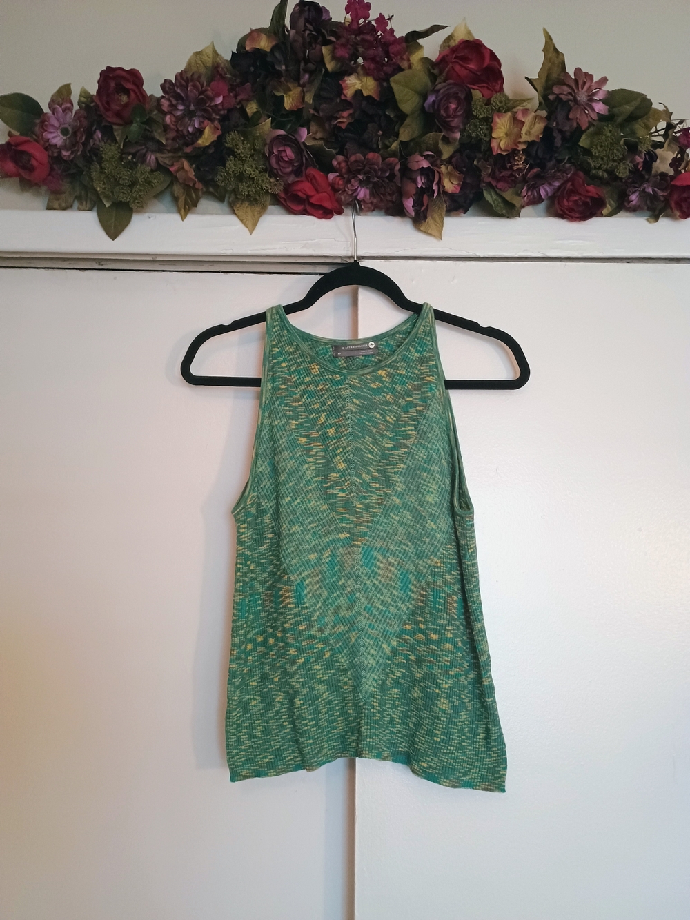 Anthropologie Green Multitone Sleeveless Knit Tank